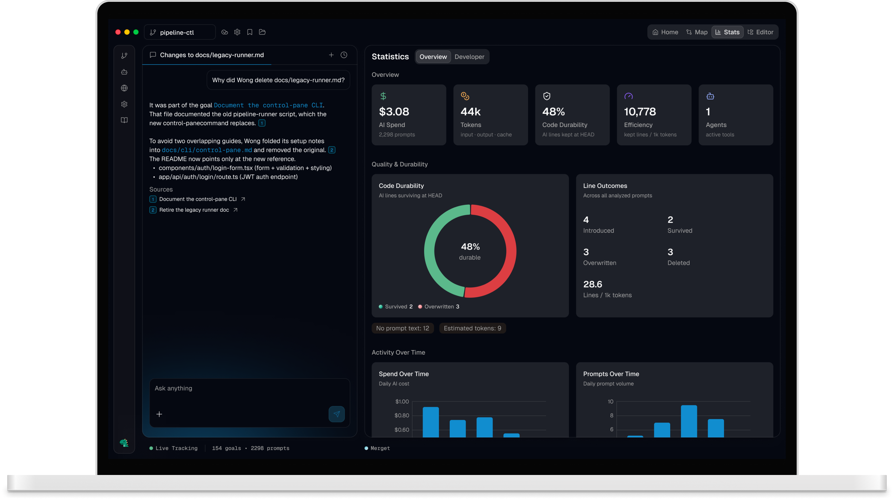 Merget interface mapping agent work from goals to code