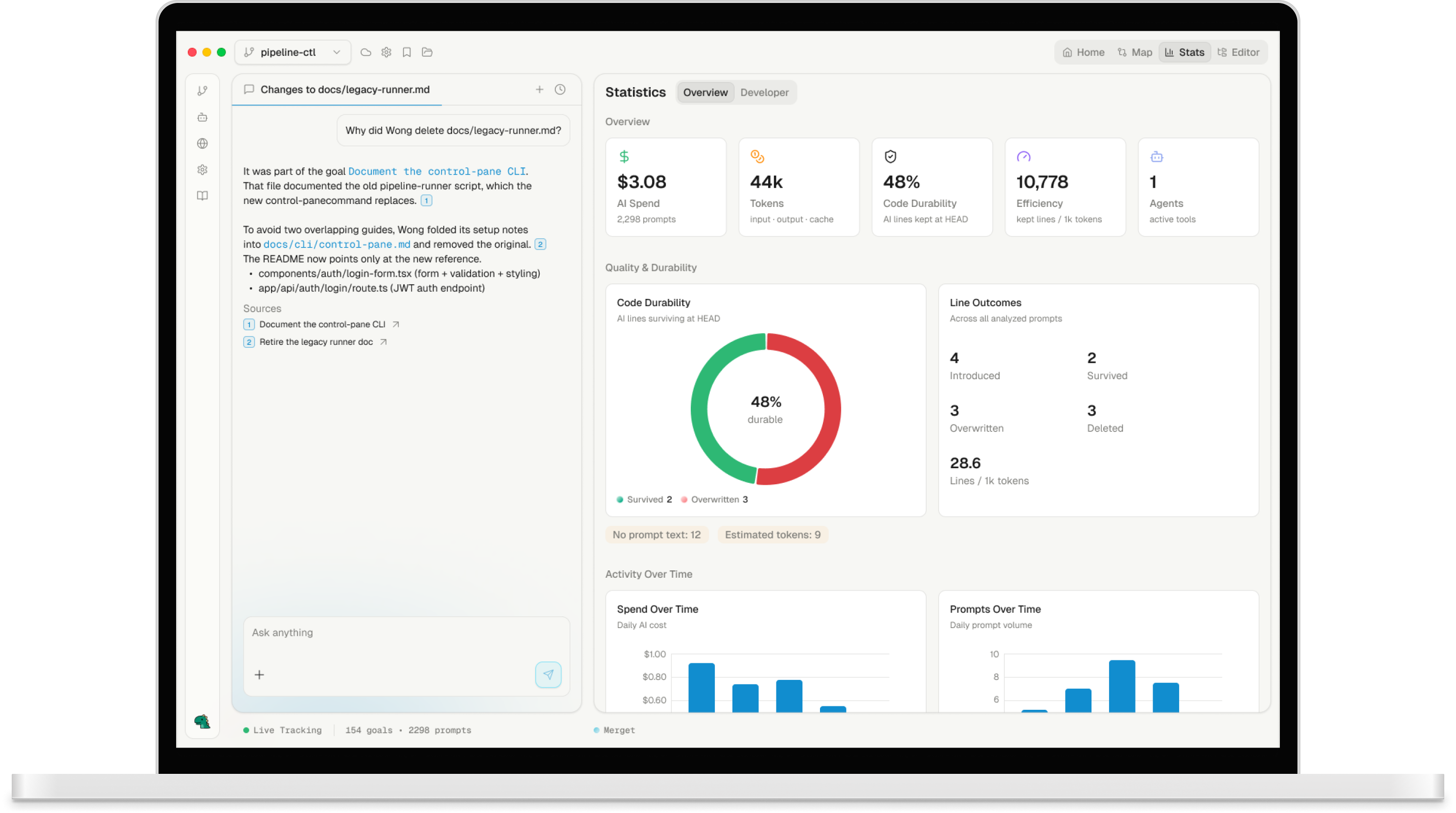 Merget interface mapping agent work from goals to code
