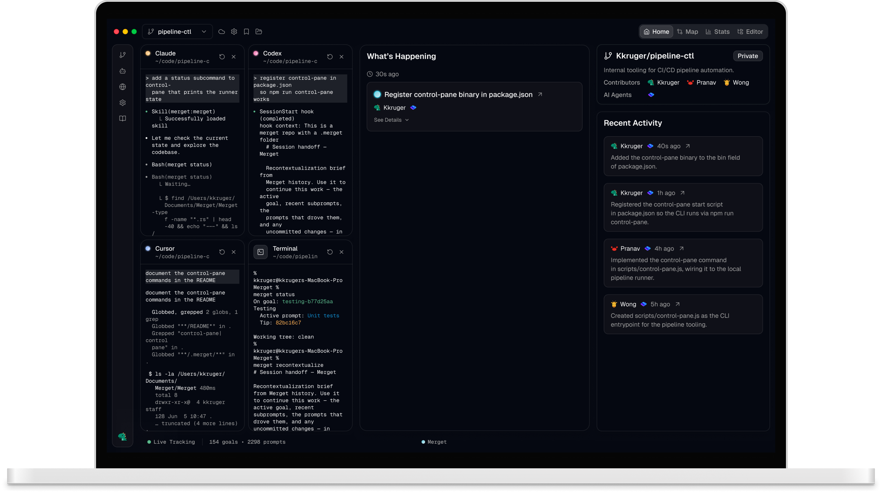 Merget interface mapping agent work from goals to code