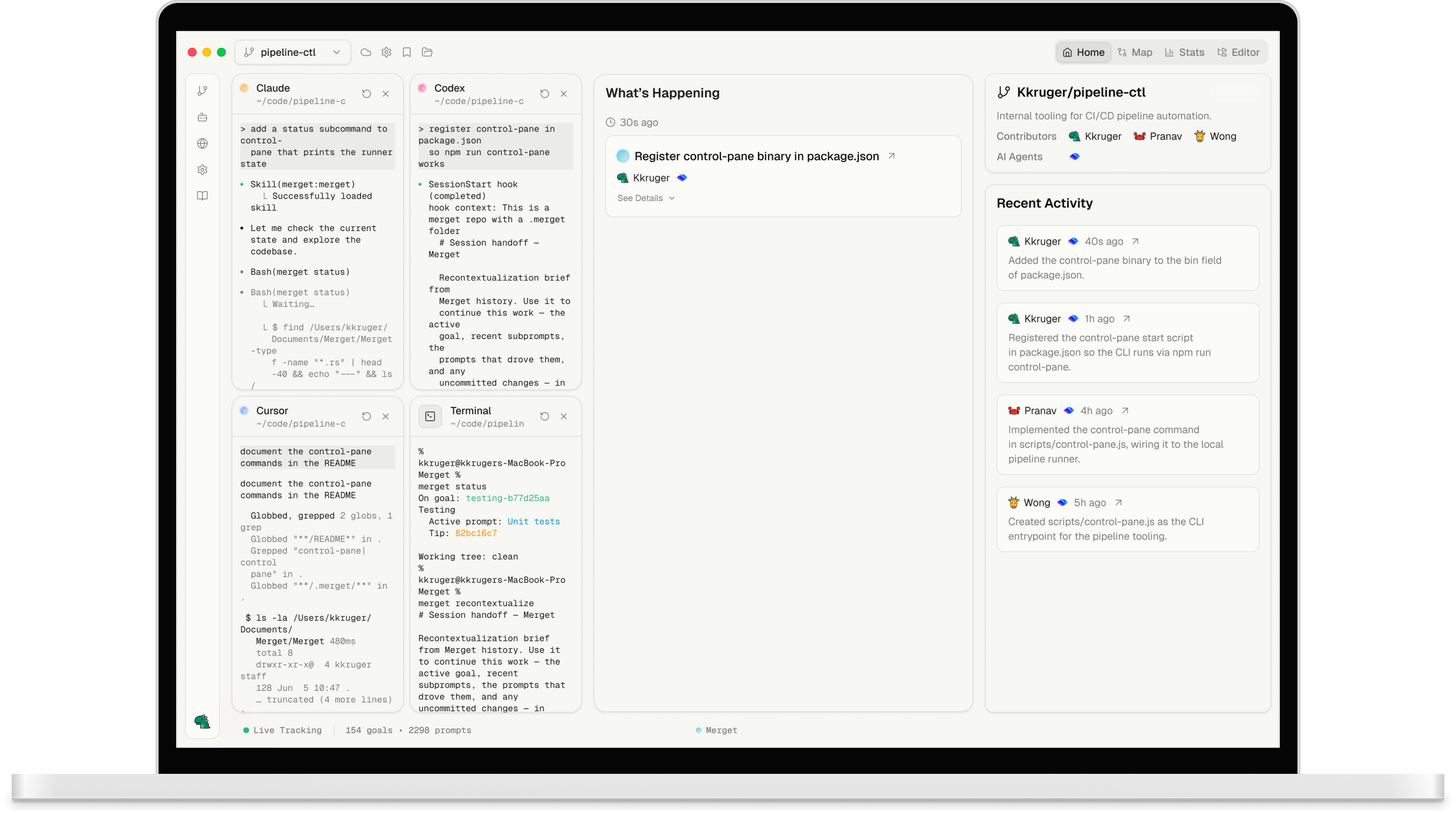 Merget interface mapping agent work from goals to code